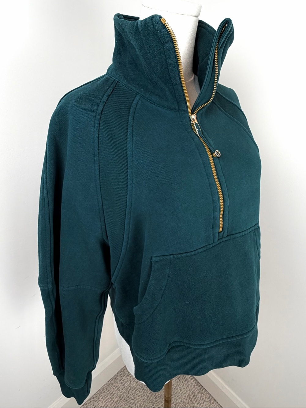 lululemon Scuba Oversized Half-Zip Pullover Green Jasper XS/S Funnel Neck Top - Picture 5 of 9